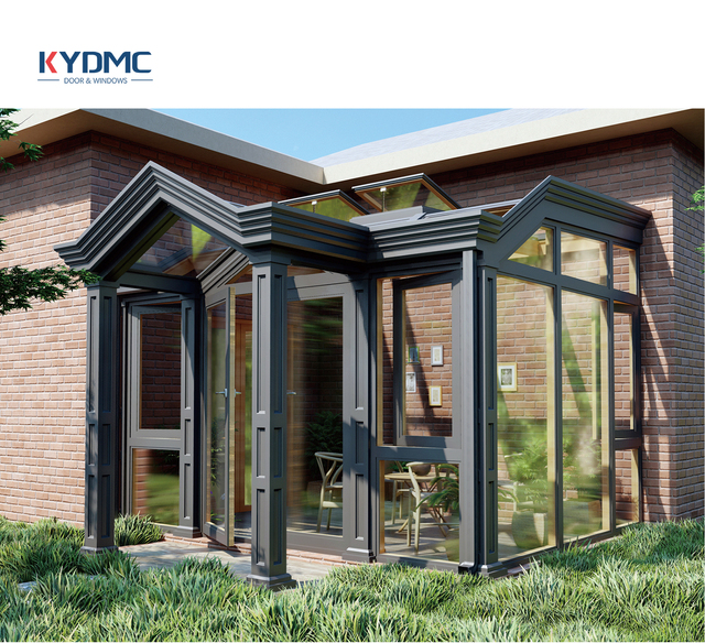 Extruded Aluminum Frame Double Tempered Glass Modern Villa Sunroom Winter Garden Topiary Frames for Balcony Garden
