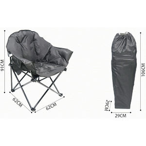 Chaise de camping chauffante surdimensionnée en aluminium OEM Entai, robuste, rembourrée, pliable, avec poche latérale, porte-gobelet et sac de transport pour repas - Product Image 4