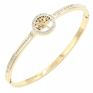 Braccialetti di moda albero della vita in acciaio inossidabile placcato oro - Product Image 2