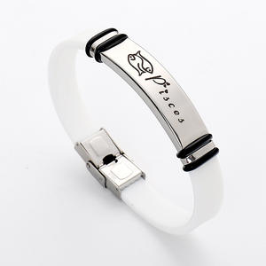 गर्म बेच राशि चक्र सिलिकॉन स्टेनलेस स्टील के सामान कंगन जोड़ी कंगन पुरुषों छात्र व्यक्तित्व उच्च गुणवत्ता कंगन - Product Image 5