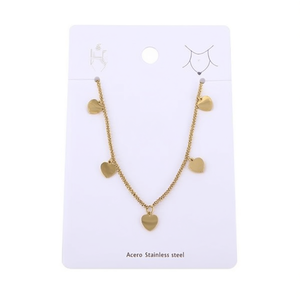 Collana con cuore in acciaio inossidabile Acero, placcata oro, ciondolo alla moda, gioiello per donna - Product Image 1
