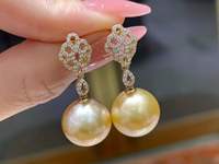 Boucles d'oreilles clous en argent sterling 925 avec perles de culture d'eau douce baroques AAA-AAAA-AAAAA de 10 mm, idéales pour les mariages, perles de 9-10 mm