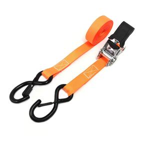 Sangles d'arrimage à cliquet en polyester robuste de 1 "avec contrôle de la cargaison à crochet en S à ressort en PVC - Product Image 1