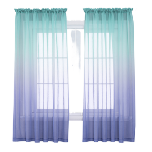 Cầu Vồng Ombre màu tùy chỉnh in siêu nhẹ Sheer rèm cửa pha lê Polyester vải tuyn draping cho mục đích trang trí - Product Image 1