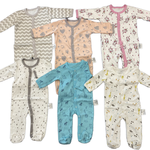 Vêtements personnalisés en usine pour bébés garçons de 9 à 12 <span class=keywords><strong>mois</strong></span> en tissu de coton biologique à manches longues Grenouillères pour bébés vente en gros de vêtements pour bébés - Product Image 1