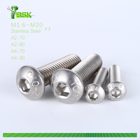Vis à tête bombée Torx en acier inoxydable 304 316 M4 M5 M6 M7 M8 M10 M12 ISO 7380 en gros