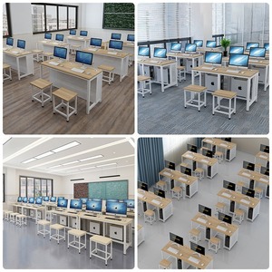 โต๊ะคอมพิวเตอร์รุ่น LC-02 ยี่ห้อ Leading Innovation โต๊ะทำงานคู่ พร้อมช่องเก็บของแบบตาข่าย สำหรับใช้ในห้องเรียนหรือห้องปฏิบัติการ - Product Image 4