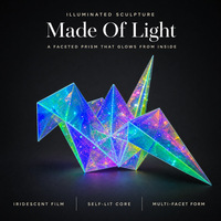 Lentera Origami Holografik Warna-warni Biru Hijau Ungu Emas Permukaan Berubah Warna Dekorasi Festival
