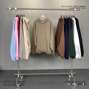 Sudaderas con capucha de algodón y lana de alta calidad para hombres y mujeres, logotipo personalizado, peso pesado, gran tamaño, invierno, venta al por mayor, letras en blanco, a prueba de viento - Product Image 6