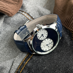 Montre à quartz CILOA-Business, cadran rond, bracelet en cuir, affichage de la date, logo personnalisé pour hommes - 519 - Product Image 2