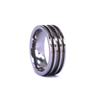 Maßgefertigte Wolfram-Eheringe oder -Ringe mit Kanal zum Einlegen Unisex Unbeschichteter Schmuck von THX Jewelry