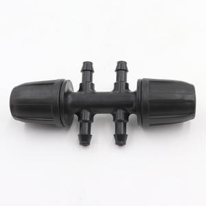 Conector de Bloqueo Capilar de 8-12 mm, Unión en T Recta para Tubería de Riego por Goteo, Plástico de Ingeniería Negro - Product Image 1