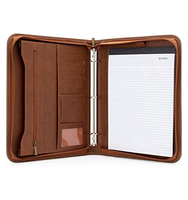 Organizador de archivos A4, carpeta de documentos, bolsas de cuero PU, Bloc de notas, portatarjetas multifunción, bolígrafo, Clip de archivo, calculadora, Memo