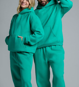 Conjunto Deportivo Informal de Alta Calidad, Felpa Gruesa, Unisex, para Hombre y Mujer, Sudadera con Capucha y Pantalones Deportivos Transpirables - Product Image 1