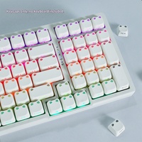 Keycap tête de chat mignon, Keycap oreilles de chat translucide MAO avec petite lumière, PBT, compatible sublimation, pour clavier mécanique à axe croisé, fabriqué en Chine