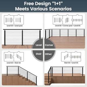 Barandilla Ajustable de Acero Inoxidable 304 para Villa Moderna, Balcón, Escalera, Centro Comercial, Exterior, Bricolaje, Antiestática, Baño, Jardín - Product Image 4