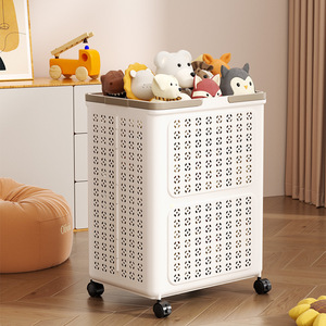 Cesto pieghevole della biancheria con ruote e maniglia pieghevole cestino portaoggetti ventilato per vestiti/<span class=keywords><strong>giocattoli</strong></span>/cibo organizzatore di articoli vari - Product Image 3