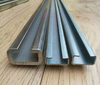 Rail de guidage en acier galvanisé en forme de C, robuste, pour porte coulissante avec support triangulaire