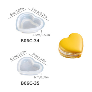 Molde de Silicona para Macarrones Redondos con Forma de Corazón, Molde para Galletas y Pasteles de Forma Irregular, Molde para Sándwiches, Decoración del Hogar - Product Image 6
