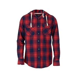 China Cheap Eco Friendly Yarn Dyed <strong>Long</strong> <strong>Sleeve</strong> Check Mens <strong>Hooded</strong> <strong>Shirts</strong> - Product Image 1