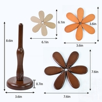 Décoration de la maison 3pcs pliable bois plats chauds dessous de plat accessoires tapis de table arbre en bois sous-verres ensemble pour cuisine et salle à manger