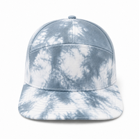 Casquette de baseball unisexe personnalisée en sergé tie-dye à 7 panneaux et visière plate, style formel, vintage, sportif, pour le quotidien, décontracté, extérieur, mode et streetwear