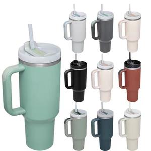 Vaso Térmico Portátil de Acero Inoxidable de 40 oz con Asa, Tapa Deslizante y Pajita, Nuevo para Viajes - Product Image 5