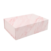 Boîtes cadeaux pliables magnétiques de luxe en carton recyclable de style marbre personnalisé pour mariages, avec couvercles