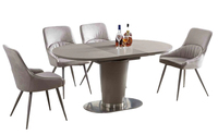 Table à manger extensible moderne à hauteur réglable pour 8 personnes, pieds en acier inoxydable, plateau en pierre frittée, mobilier pour la maison, hôtel, bar à domicile