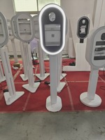   Borne photo ovale 12,9 pouces pour iPad, avec panneau iPad, miroir, flash et support d'imprimante, pour événements et mariages
