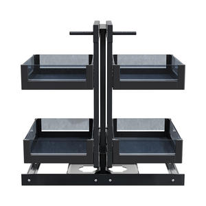 ארון פינתי מודרני בעיצוב פשוט עם פתיחה מלאה משלושה צדדים, מדף אחסון כלים ותבלינים למטבח ולחדר אמבטיה, דגם מפלצת קטנה, נשלף בצורת עב\\\"מ - Product Image 6