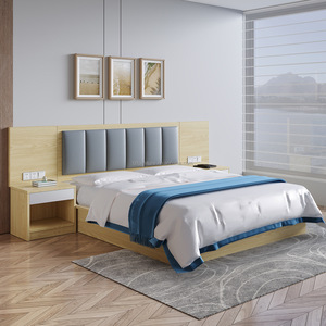 Juego de Muebles Modernos para Dormitorio de Hotel, Venta al por Mayor de Fábrica, Cama Individual King Size Tapizada, Muebles Personalizados para Habitación de Huéspedes de Hotel, Juego de Madera - Product Image 3