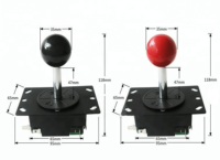 Joystick métallique 8 directions classique pour PC, personnalisable, compatible avec les machines de jeu d'arcade pour adultes, avec micro-interrupteur et emplacement pour monnayeur