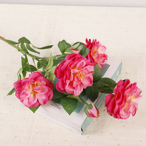 Rosas Artificiales de Tela para Decoración del Hogar y Bodas, Venta al por Mayor, Seis Flores - Product Image 1