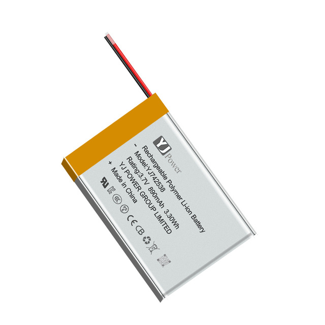 High Safety Polymer Lithium Battery 3.7V YJ742538 890mAh Manufacturer 500 Cycles Long Life
