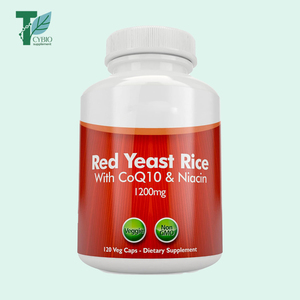 Capsules végétariennes de levure de riz rouge de marque privée OEM avec supplément de CoQ10 et niacine 120 extra fort sans rinçage - Product Image 1