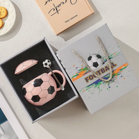 Offre Spéciale – Tasse de football en céramique mignonne de 400 ml avec cuillère, compatible micro-ondes, idéale comme cadeau pour les fans de football