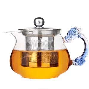 China Supplier Stainless Steel Filter Teapots Wholesale Glass Teapot With Handle