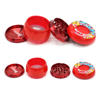 Broyeur à herbes manuel en alliage de zinc 73 mm, design donut coloré, 4 couches, logo personnalisé, accessoires pour fumeurs