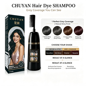 CHUYAN Instant Hair Color Shampoo Full Grey Coverage With Argan Oil for Professional Salon CE Certified Free Sample - Product Image 1