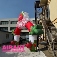 Arc de ballon de fraise de 4.8 mètres pour la décoration de fête, arc de ballon de fraise gonflable personnalisé