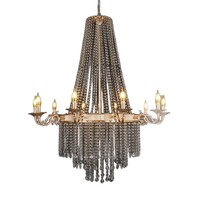 Lustre de mariage à 10 têtes en acrylique doré et cristal, luminaires suspendus pour décoration de plafond de mariage