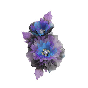 Nuevo Diseño de Primavera, Diadema Hanfu de Seda con Degradado Oscuro Hecha a Mano, Horquilla Suave, Accesorio para el Cabello con Flores Estampadas en Caliente - Product Image 4