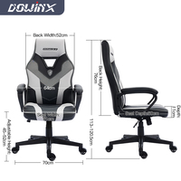 Échantillon gratuit de chaise de bureau multifonctionnelle RGB pour le jeu, avec accoudoirs rembourrés, en cuir, chaise gamer