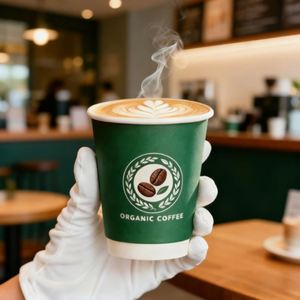 แก้วกาแฟกระดาษแบบใช้แล้วทิ้งเป็นมิตรกับสิ่งแวดล้อม พิมพ์โลโก้ได้ ฝาปิดแบบสองชั้น ขนาด 8, 12, 16 ออนซ์ พิมพ์สี CMYK - Product Image 3