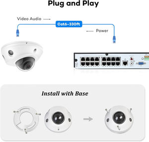 كاميرا ذكية AI 6MP قبة PoE IP مقاومة للماء IK10 ضوء مزدوج أمان vandalvender صغير عدسة رؤية واسعة مركبة بشرية/كشف الوجه NDAA - Product Image 4