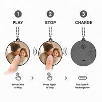 Звуковой модуль-брелок с предзаписанным аудио, USB-C, перезаряжаемый аудиоплеер, зарядка Type-C, мини-голосовой плеер-подарок