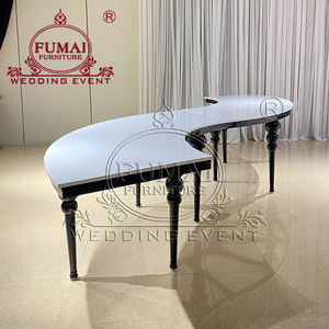 Meubles de mariage table de banquet en serpentine noire tables de mariage rondes pour événements - Product Image 4