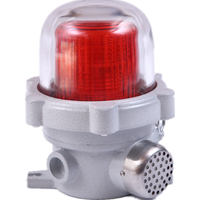 ATEX LED 5W IP65 24v DC Lampu Peringatan Kedip Tahan Api dari Paduan Aluminium dengan Buzzer Tahan Ledakan 6000K Cahaya Siang untuk Gudang
