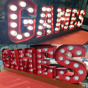 Custom Large 3D <b>LED</b> Digital Light Bulb <b>Letters</b> Logo Astronaut Sign Pattern Metal Remote IP65 Glass Office Shops Companies - Product Image 2
